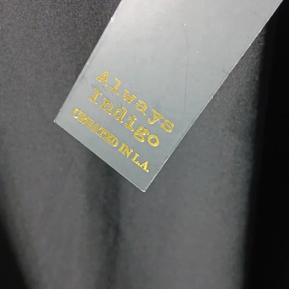 ALWAYS INDIGO Elegant Long Sleeve Black Dress with Waist String- 3X - Picture 10 of 13